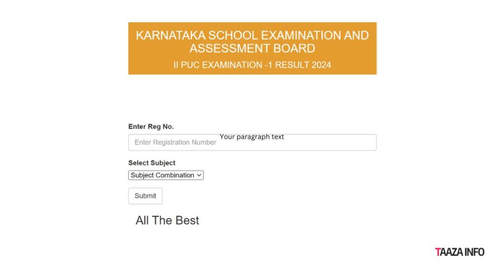 Karnataka 2nd PUC Result 2024 Download Link