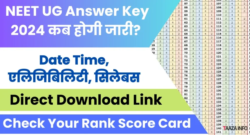 NEET UG Answer Key 2024 Date