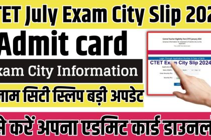CTET July Exam City Slip 2024
