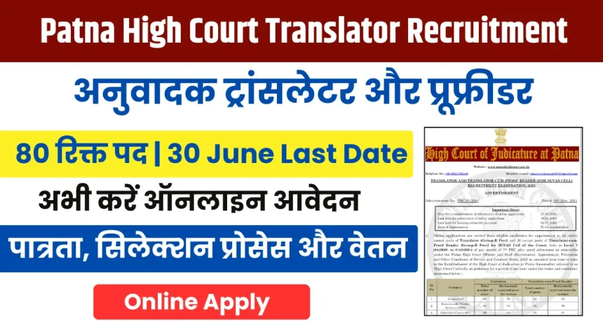 Patna High Court Translator Recruitment 2024