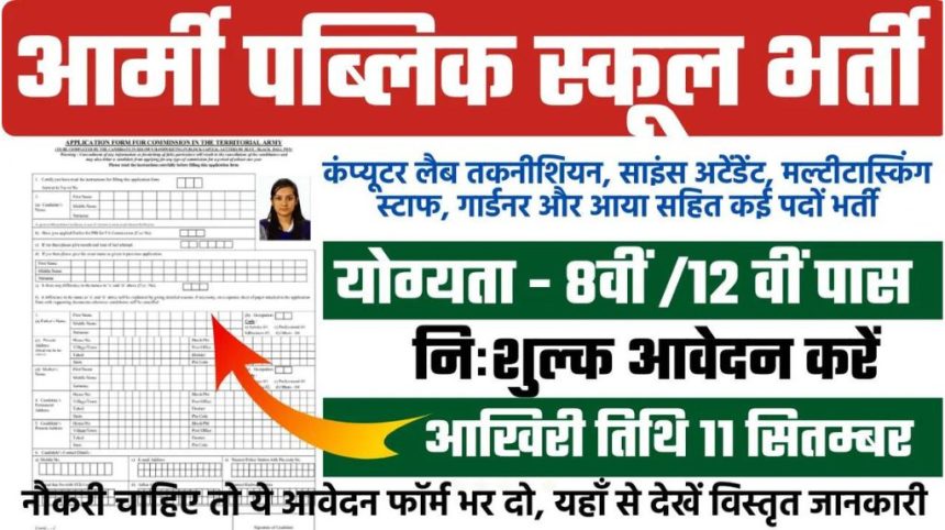 Army Public School Vacancy 2024