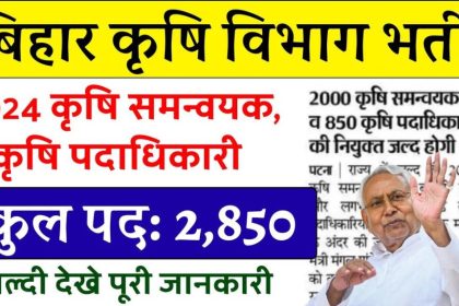Bihar Agriculture Coordinator Vacancy 2024