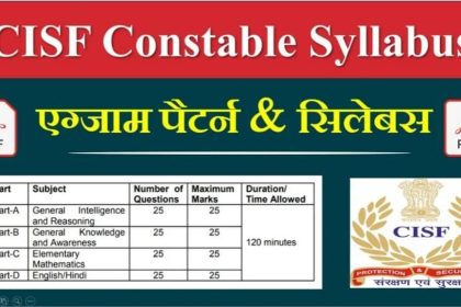 CISF Constable Fireman Syllabus 2024