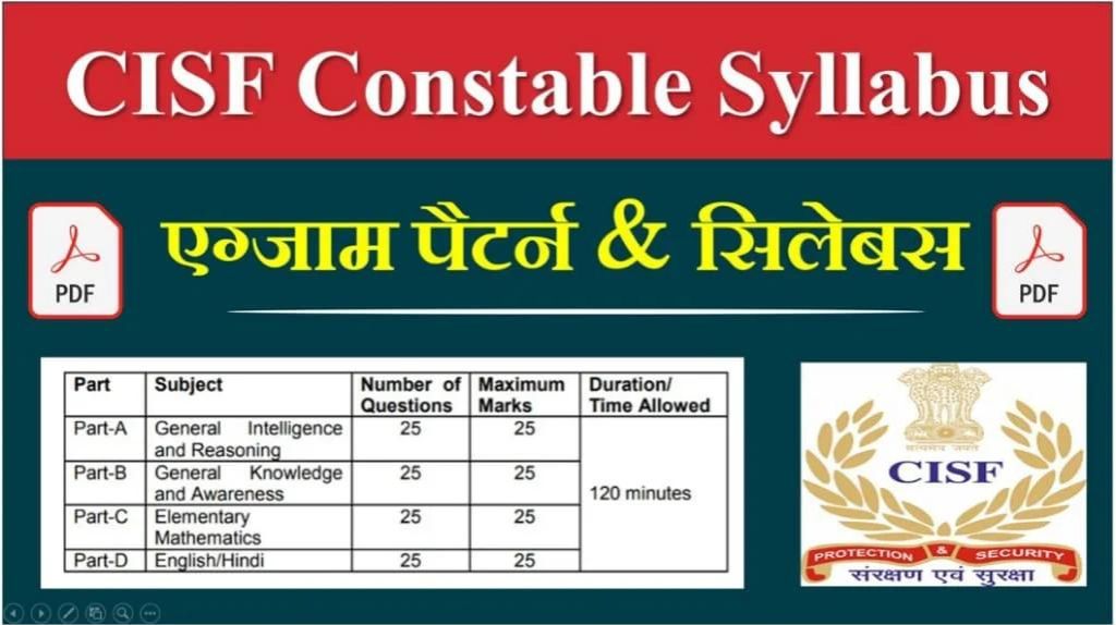 CISF Constable Fireman Syllabus 2024
