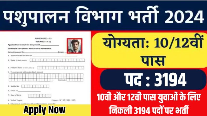 Pashupalan Vibhag Vacancy 2024