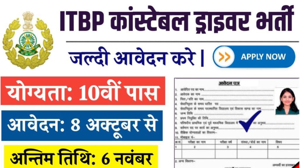 ITBP Driver Constable Vacancy 2024