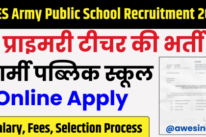AWES Army Public School Recruitment 2024