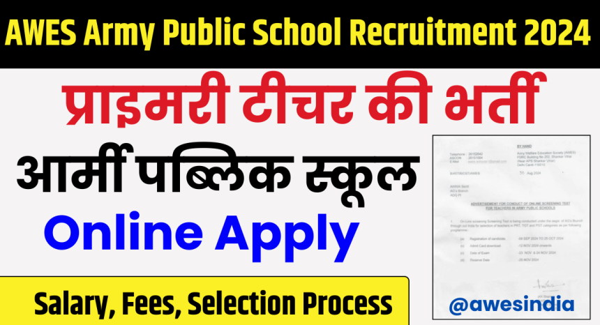 AWES Army Public School Recruitment 2024