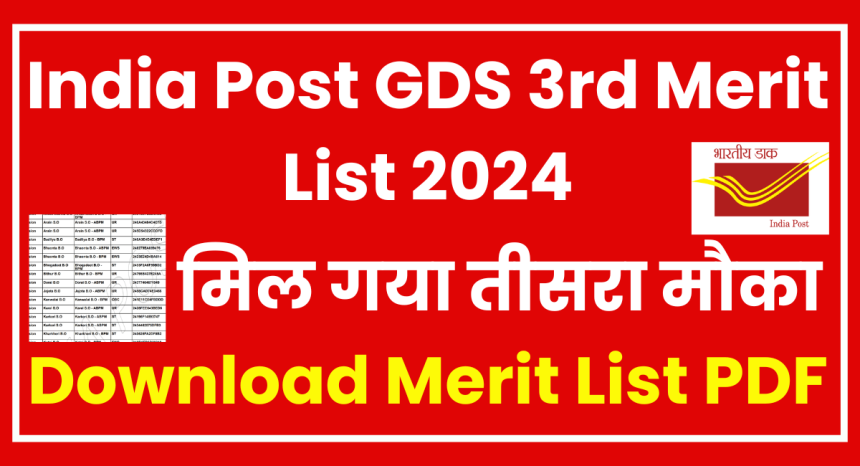 India Post GDS 3rd Merit List 2024