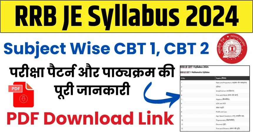 RRB JE Syllabus 2024 PDF Download